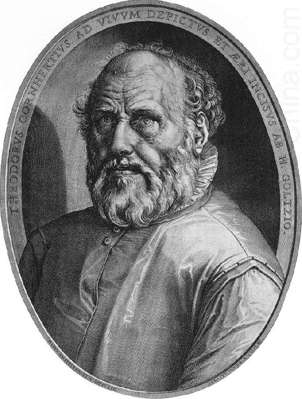 Dirck Volkertsz Coornhert sdg, GOLTZIUS, Hendrick